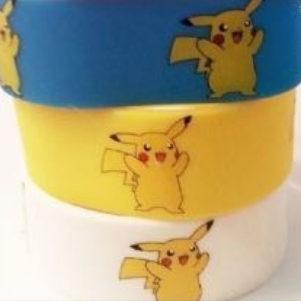 (3) NEW Pokemon Pikachu Wrist Band bracelets JEWEL